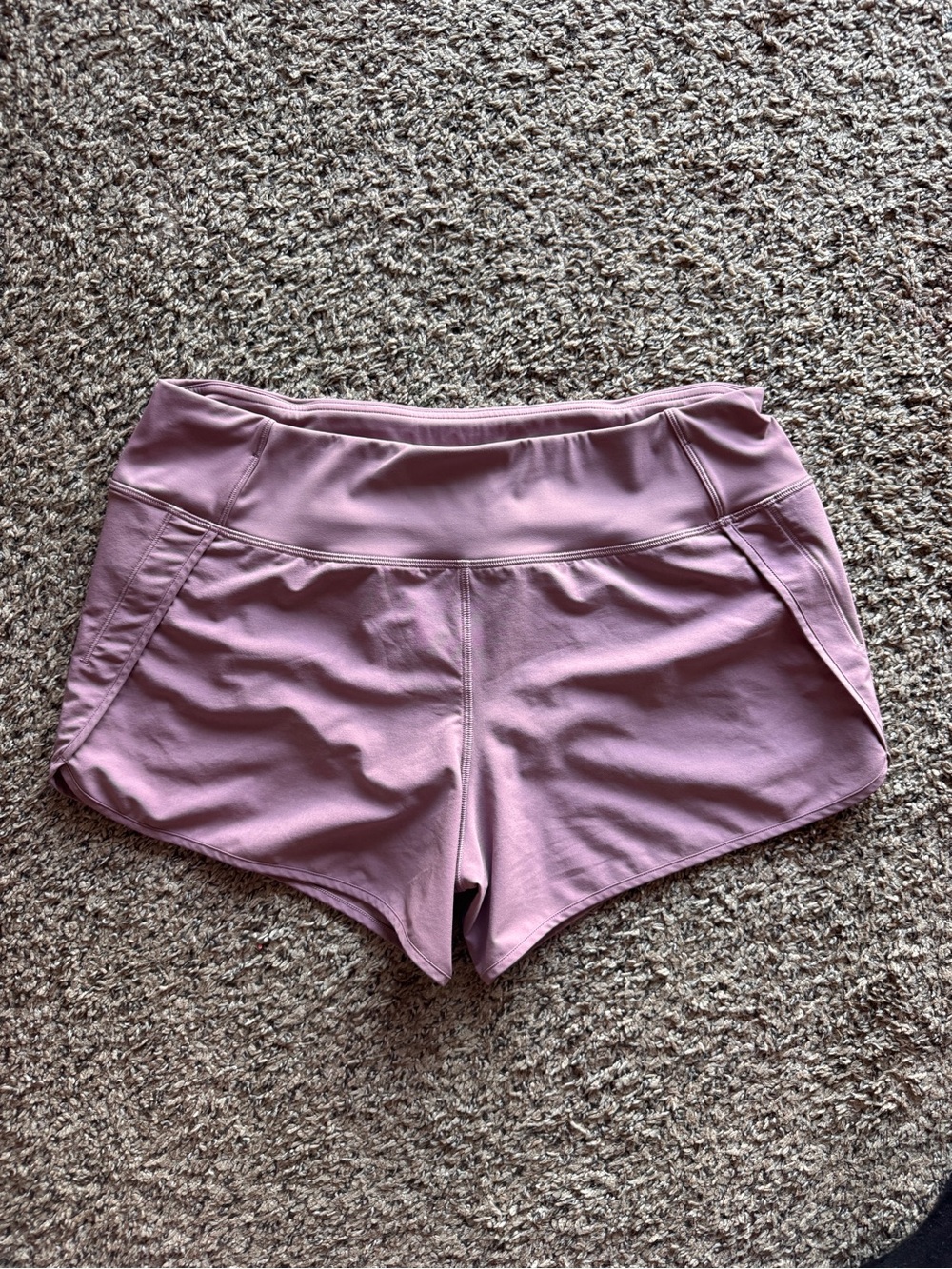 CRZ Yoga Shorts Feathery-Fit Low Rise Lined Pocket Mauve Pink Running Yoga Small